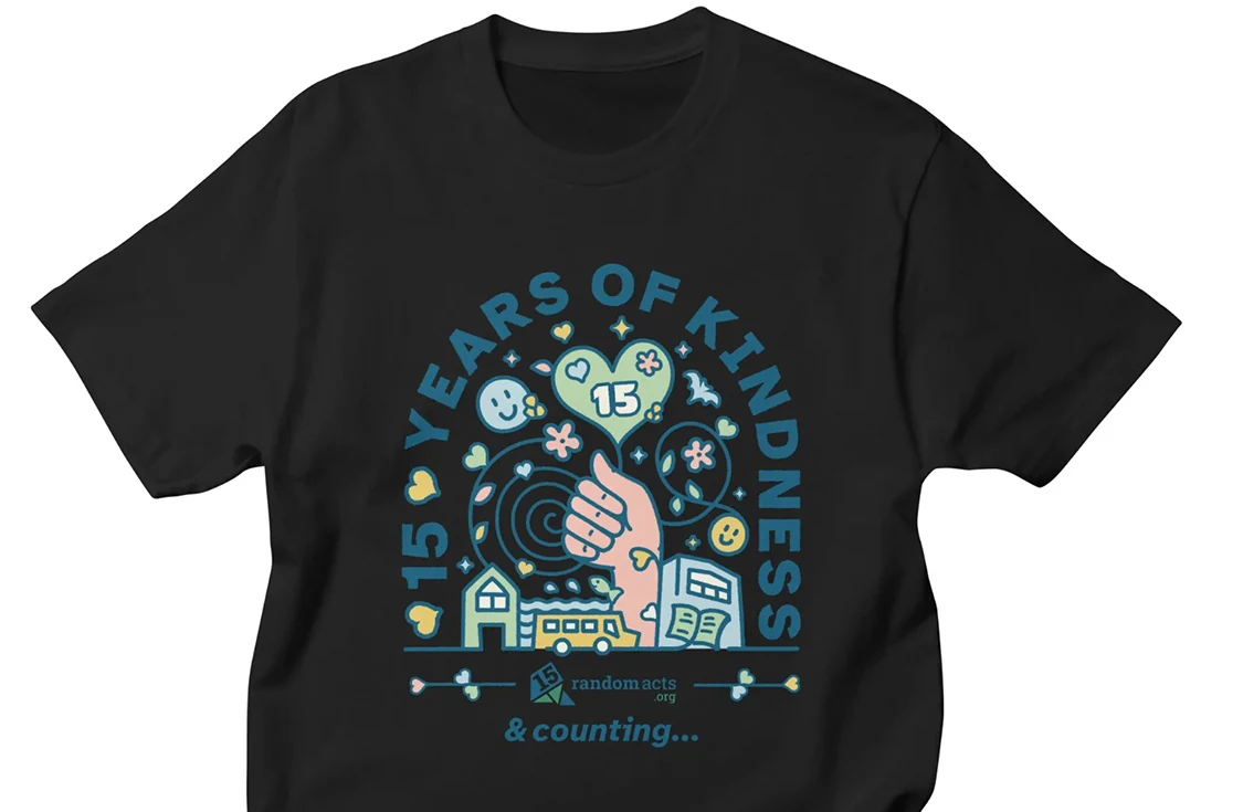 Black 15 Years of Kindness & Counting tee