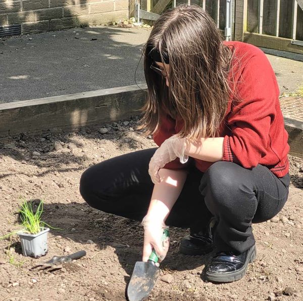 Students learned how to plant and care for their herbs and flowers